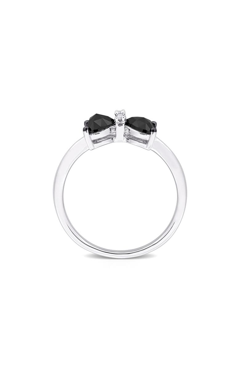 DELMAR Black Diamond & White Diamond Bow Ring, Alternate, color, Black