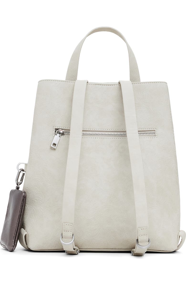 Desigual Medium Faux Leather Backpack, Alternate, color, Light Gray