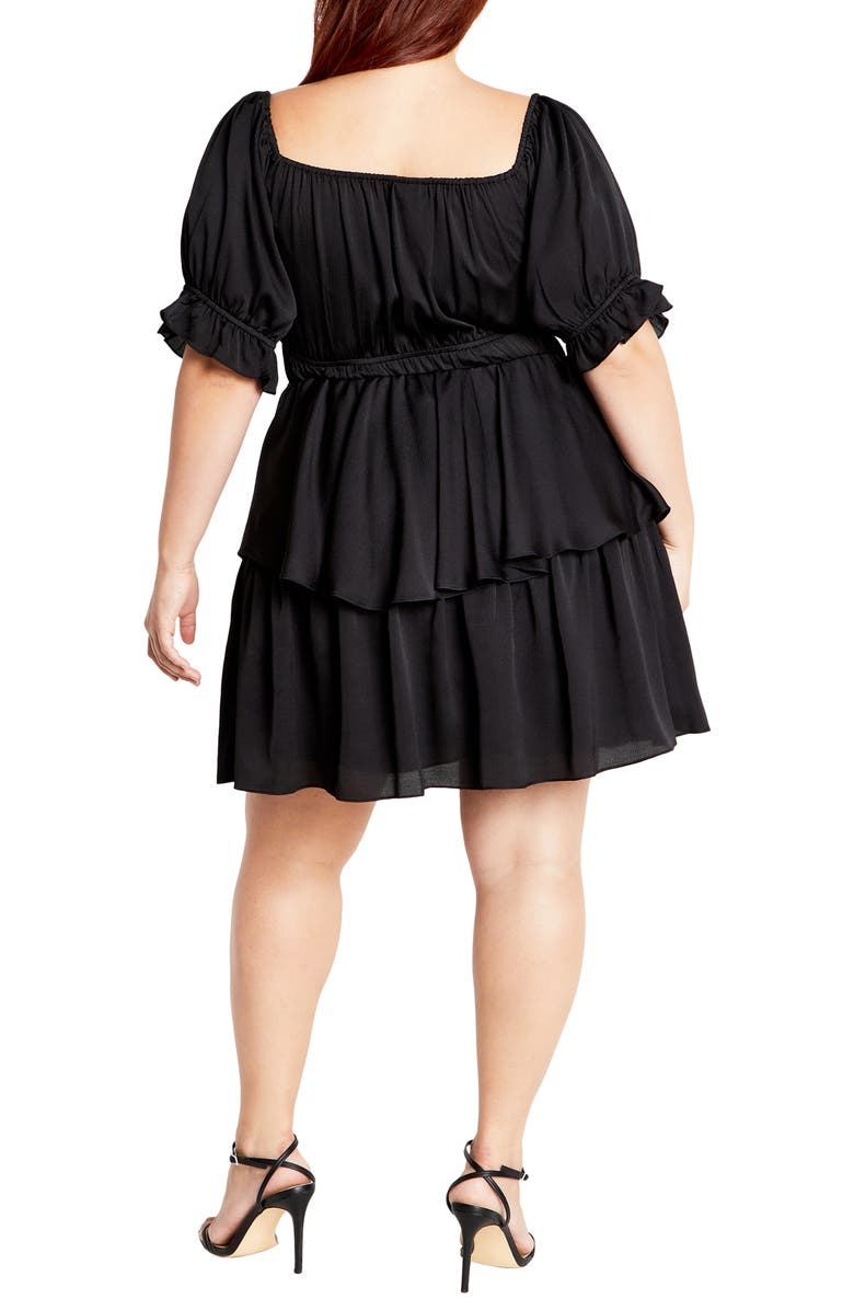 City Chic Nia Off the Shoulder Dress, Alternate, color, Black