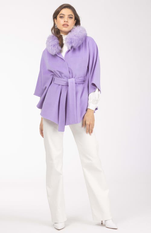 Gorski Wool Belted Cape In Purple