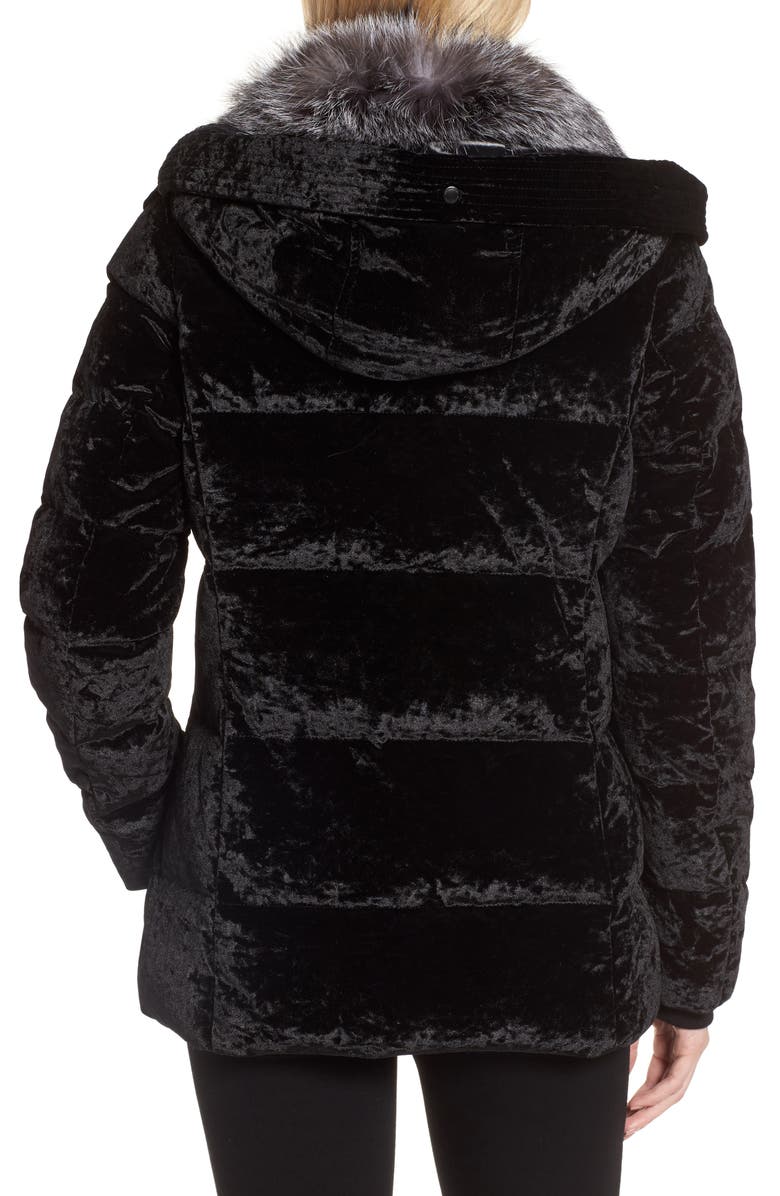 Andrew Marc Hooded Down Jacket with Genuine Fox Fur Trim, Alternate, color, 