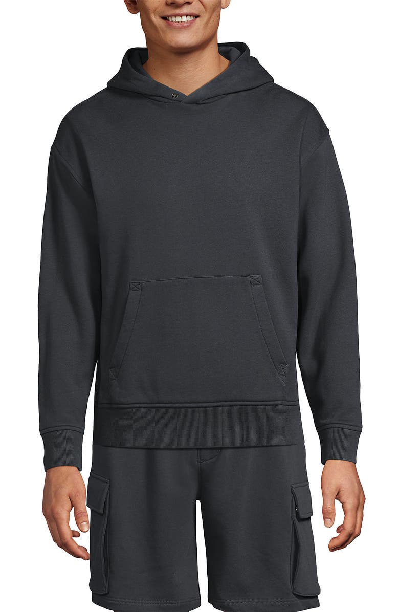 Lands' End Long Sleeve French Terry Vintage Wash Hoodie, Main, color, Inkwell Gray