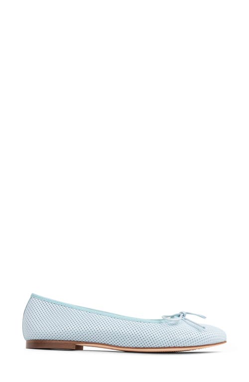 Patricia Green Skim Ballerina Flat In Sky Blue Perforated