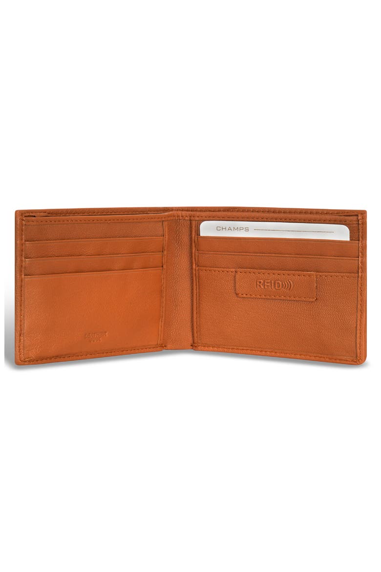 Denim Bifold Wallet, Alternate, color, TAN/ BLACK