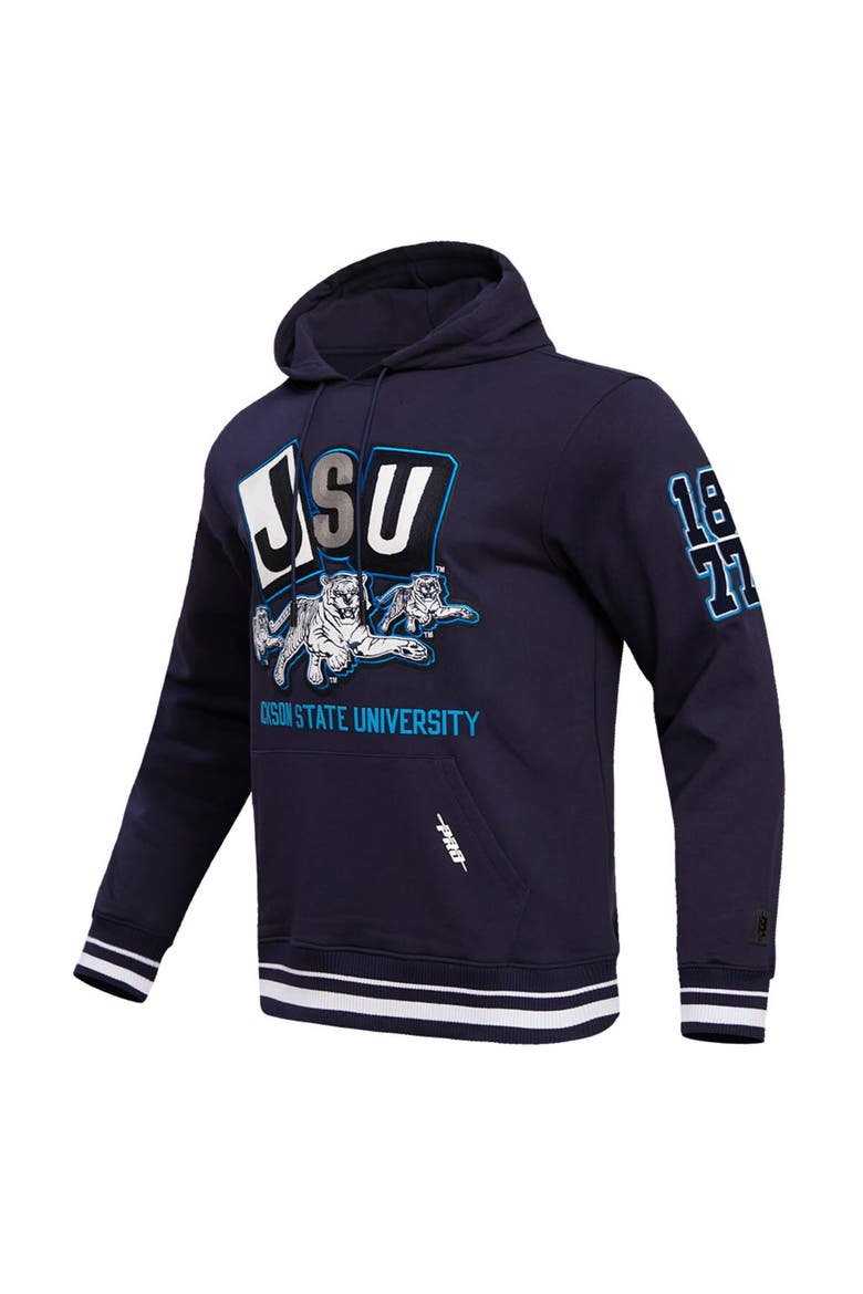 Men's Pro Standard Navy Jackson State Tigers Homecoming Ribbed Fleece Pullover Hoodie, Alternate, color, Navy