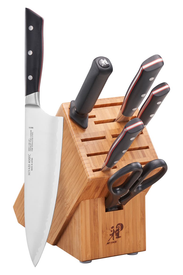 Evolution 7-Piece Knife Block Set, Main, color, SILVER