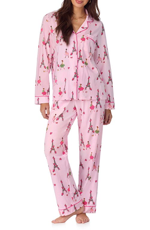 Shop Bedhead Pajamas Print Stretch Jersey Pajamas In Tres Chic