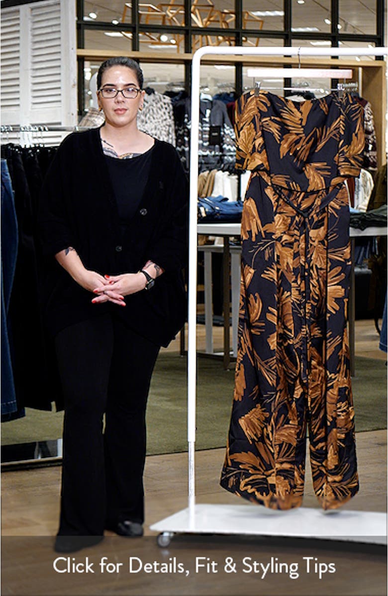 Palm Tropics Midnight Pinal Strapless Wide Leg Jumpsuit, sales video thumbnail