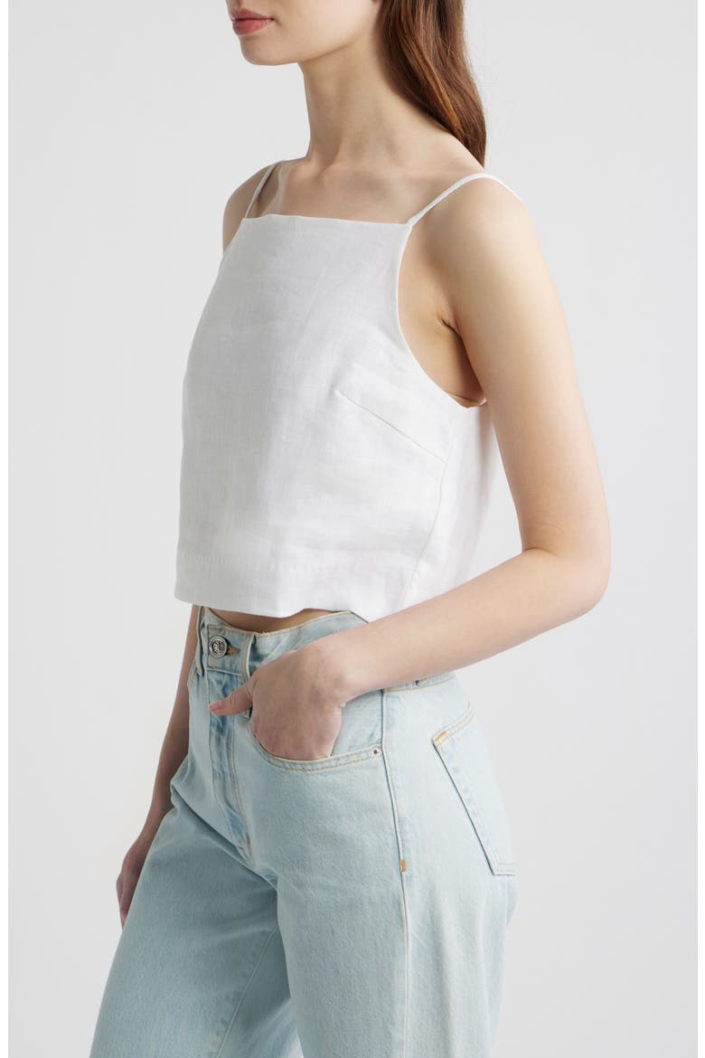 Kerri Linen Crop Tank, Alternate, color, WHITE
