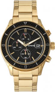 BREED Breed Maverick Chronograph Leather-Band Watch w/Date