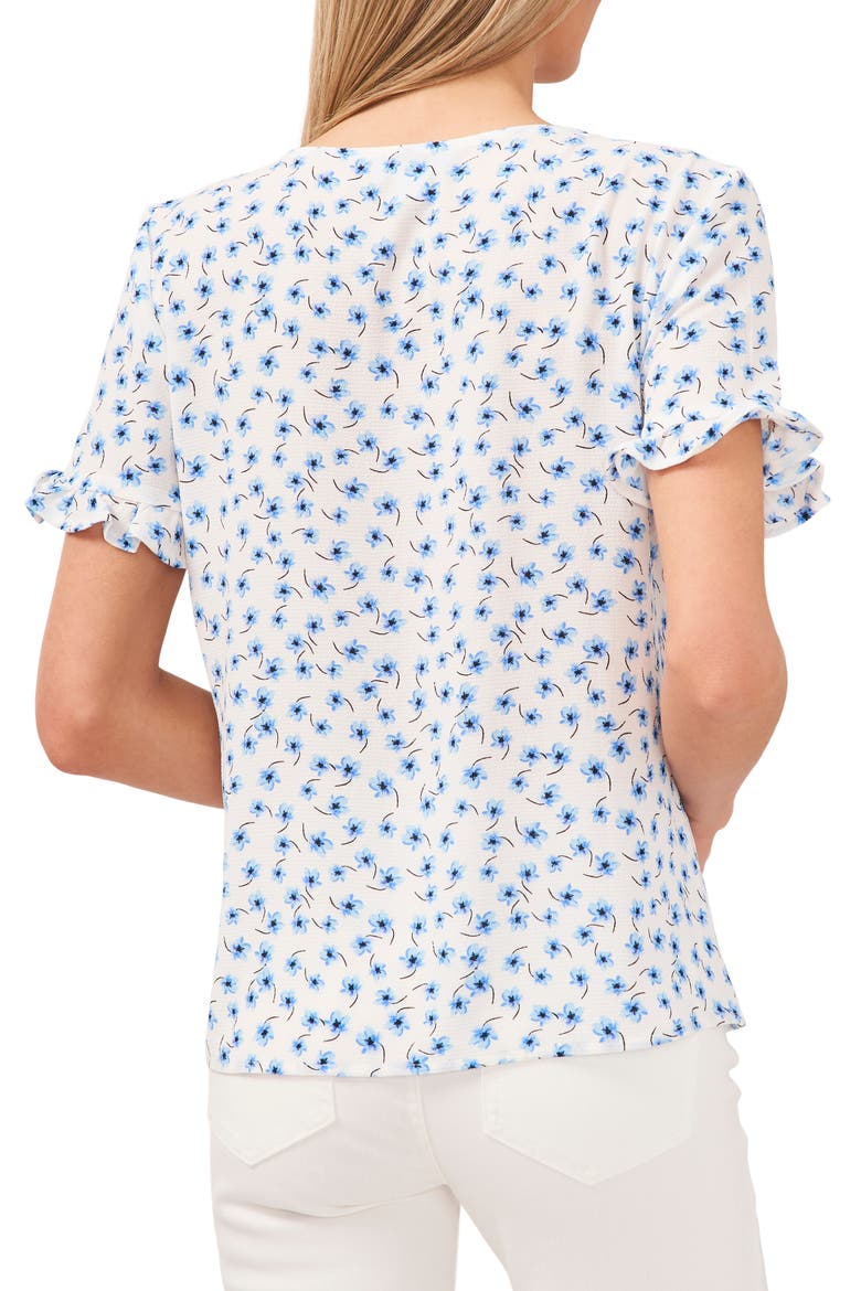 Cascading Floret Ruffle Sleeve Crepe Blouse, Alternate, color, BROOKE DITSY SE