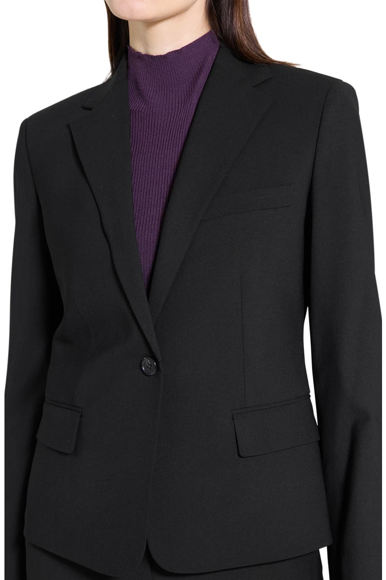 Slim Fit Stretch Wool One Button Blazer, Alternate, color, BLACK
