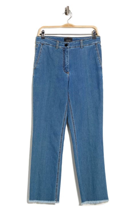 Raw Hem High Waist Trousers
