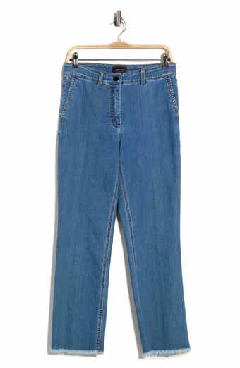 Raw Hem High Waist Trousers