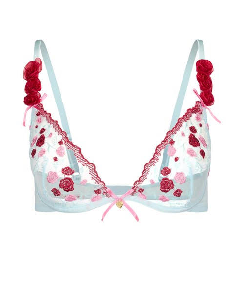 Shop Adore Me Levana Unlined Plunge Bra In Floral Blue