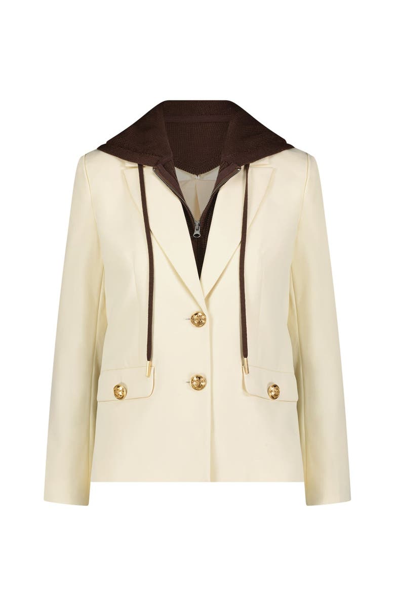 The Noli Shop Kara Dickey Blazer, Alternate, color, Pearl/Espresso