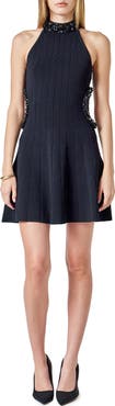 Endless Rose Beaded Cutout Rib Minidress