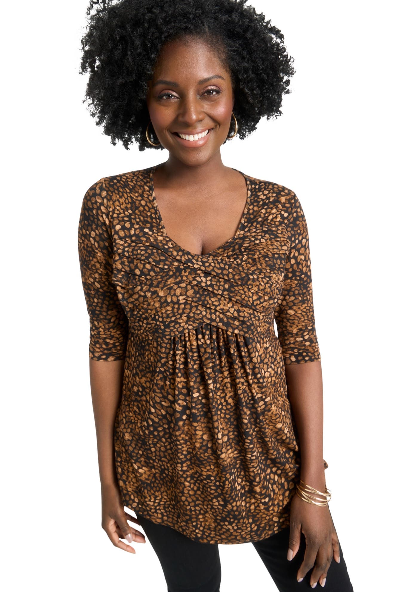 Stretch Knit Pleated Tunic - image 3