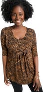 Jessica London Stretch Knit Pleated Tunic
