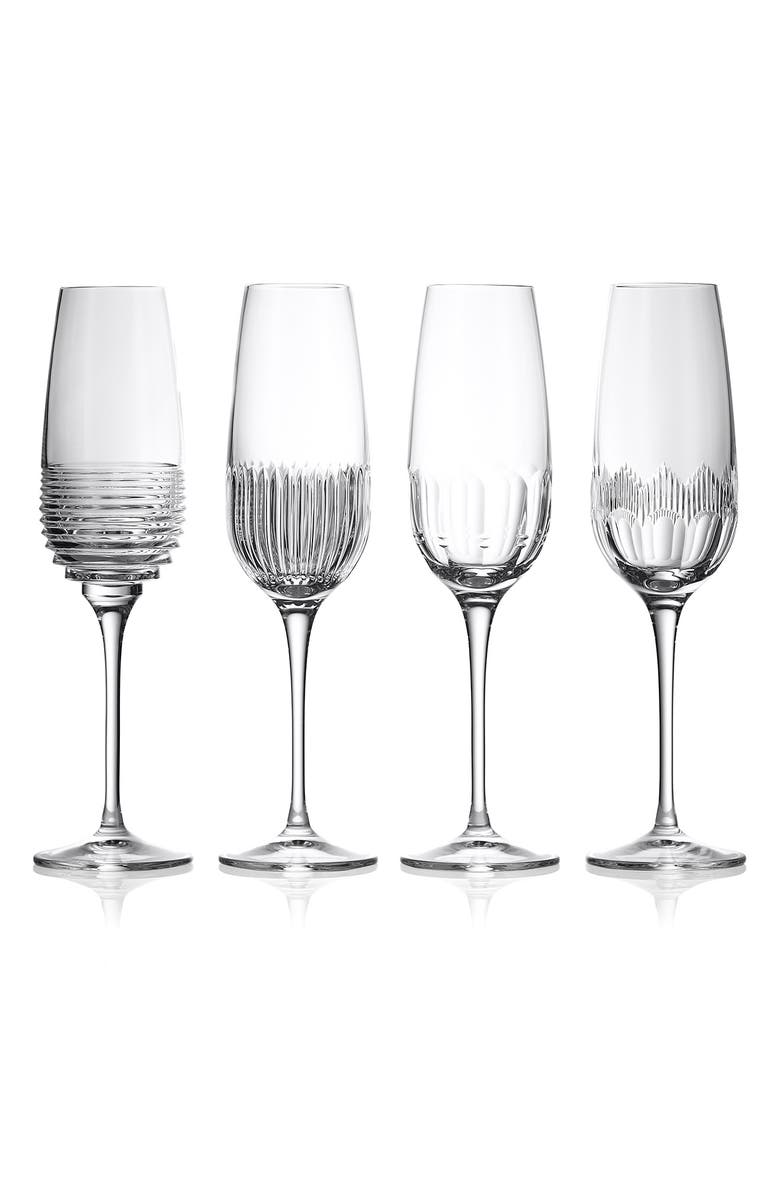 Waterford Mixology Mixed Set of 4 Champagne Flutes, Main, color, 