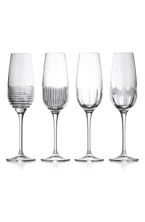 Mixology Mixed Set of 4 Champagne Flutes