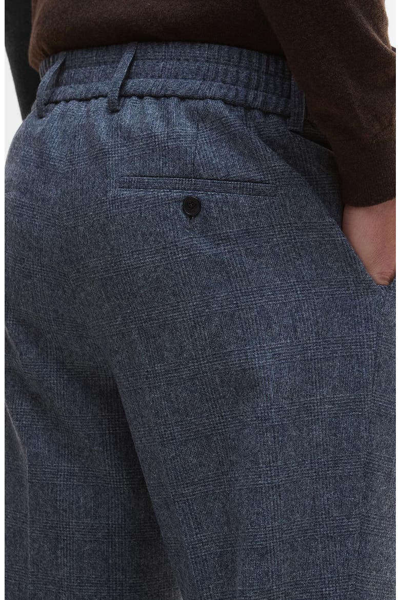 Kensington Pleated Glen Check Wool Blend Flannel Suit Pants, Alternate, color, NAVY