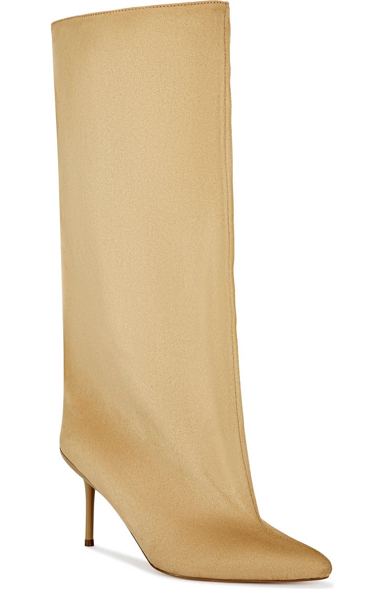 AZALEA WANG Couture Crazy Pointy Toe Knee High Boot, Main, color, Tan