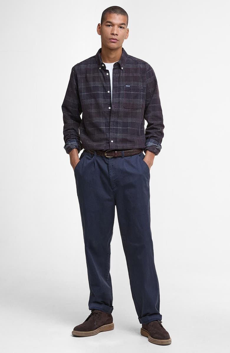 Barbour Blair Tailored Fit Plaid Cotton Corduroy Button-Down Shirt, Alternate, color, Midnight Oak Tartan