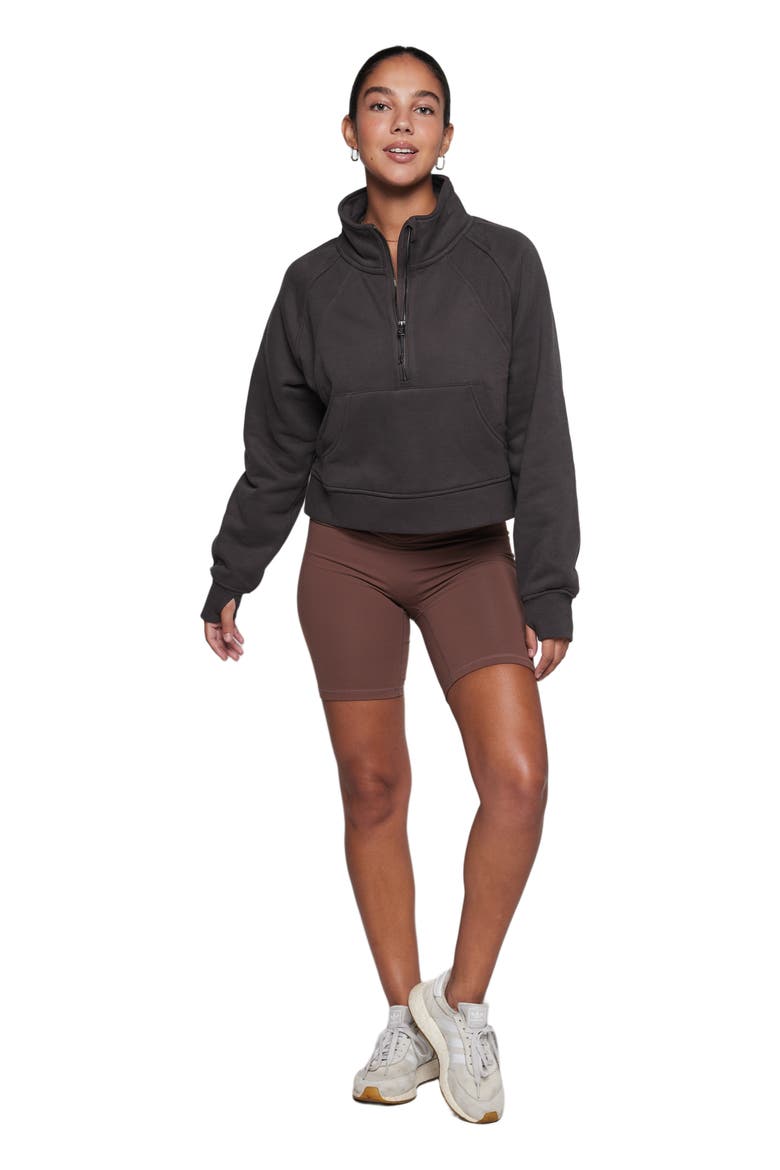 Effortless Fleece Crop Half Zip Sweatshirt, Main, color, Phantom Grey