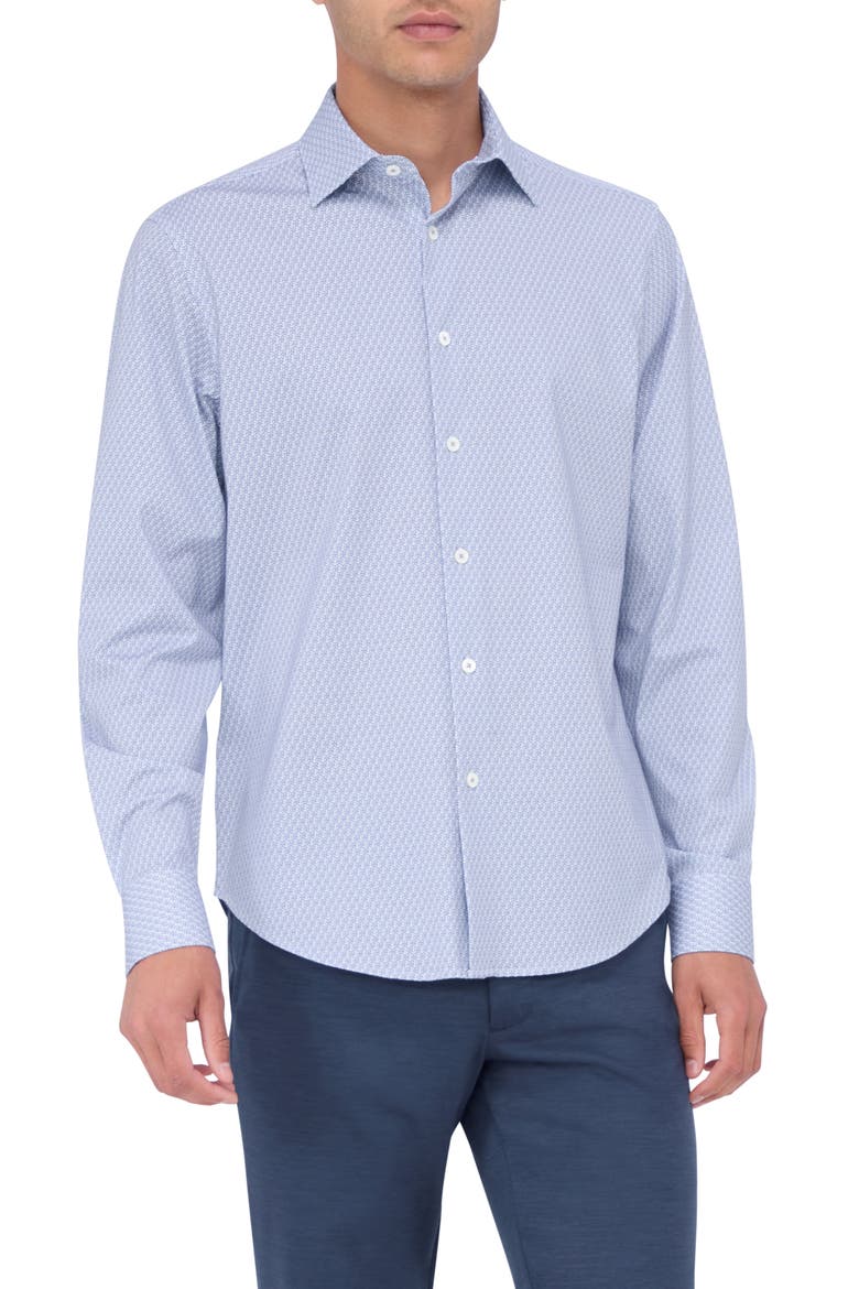 James OoohCotton® Beehive Print Button-Up Shirt, Main, color, LILAC