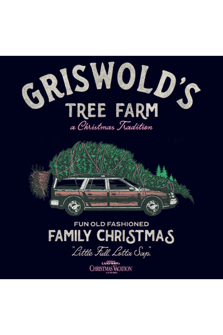 Men's Griswold Tree Farm Holiday Short Sleeve Graphic T-Shirt, Alternate, color, Navy Blue