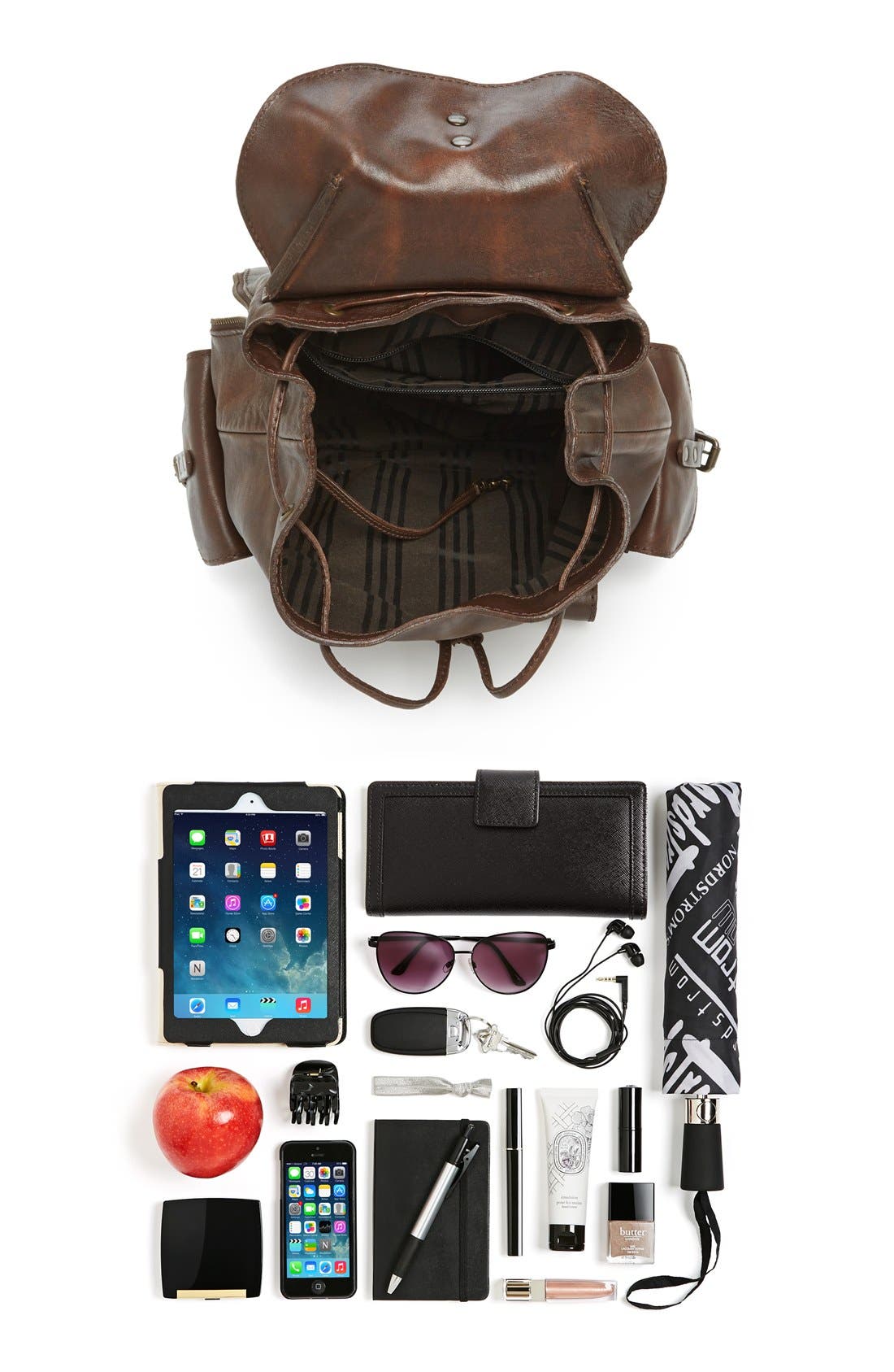 'Veronica' Leather Backpack, Alternate, color, MAPLE
