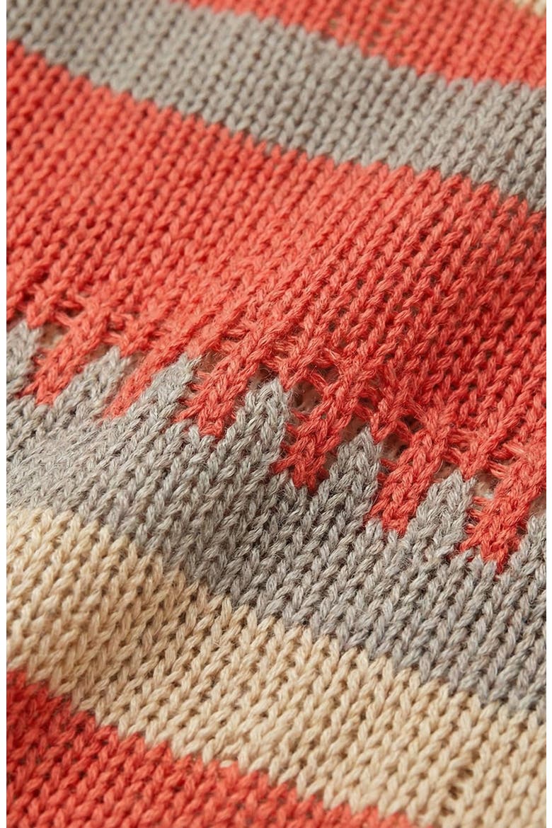 Distressed Stripe Knit Sweater, Alternate, color, Beige