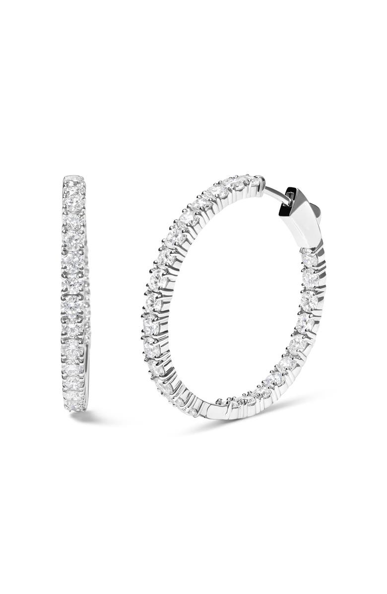 Haus of Brilliance 14K White Gold 5.00 Cttw Lab Grown Diamond Inside Out Hoop Earrings, Alternate, color, White