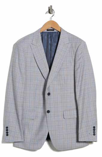 John Varvatos Star USA Windowpane Plaid Knit Sport Coat