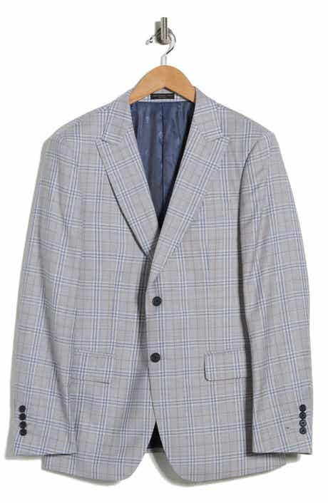 John Varvatos Star USA Windowpane Plaid Knit Sport Coat