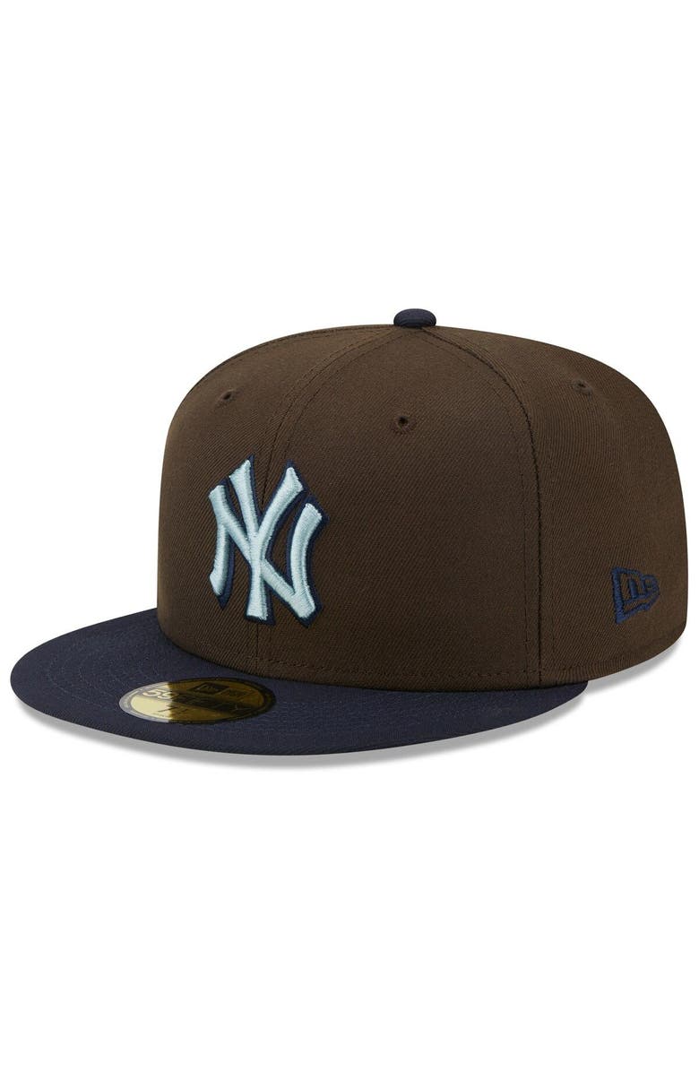 New Era Men's New Era Brown/Navy New York Yankees  1999 World Series Walnut 9FIFTY Fitted Hat, Alternate, color, 