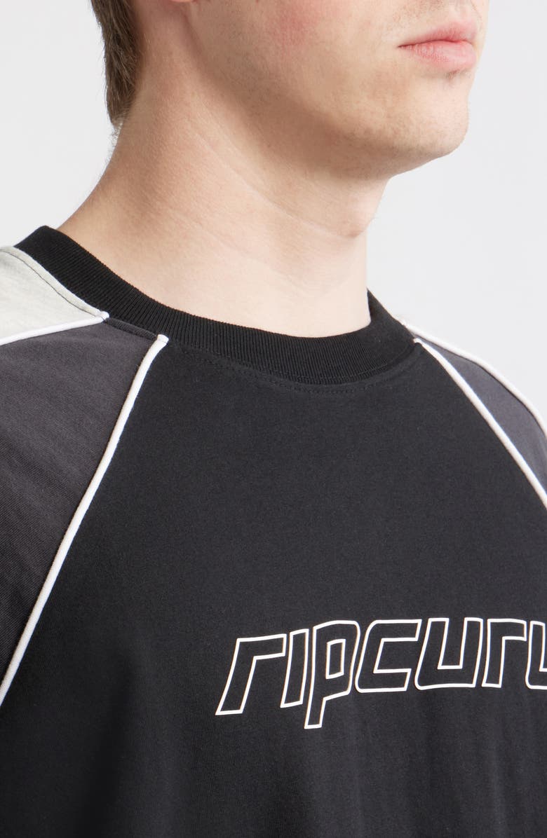 Rip Curl Logo Panel T-Shirt, Alternate, color, Black