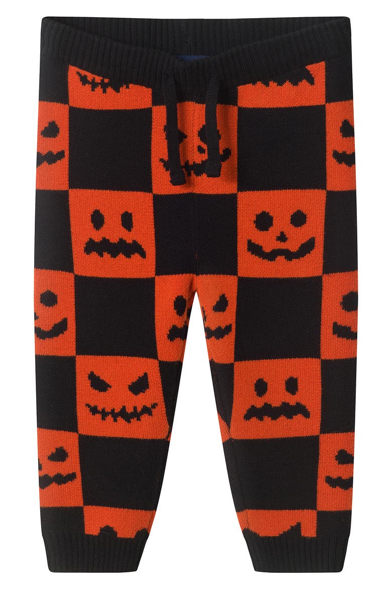 Kids' Halloween Checkered Sweater and Pants Set, Alternate, color, BLACK CHECKER