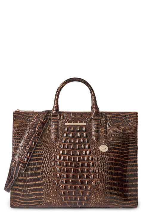 Business Croc Embossed Leather Tote