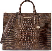 Brahmin Business Croc Embossed Leather Tote