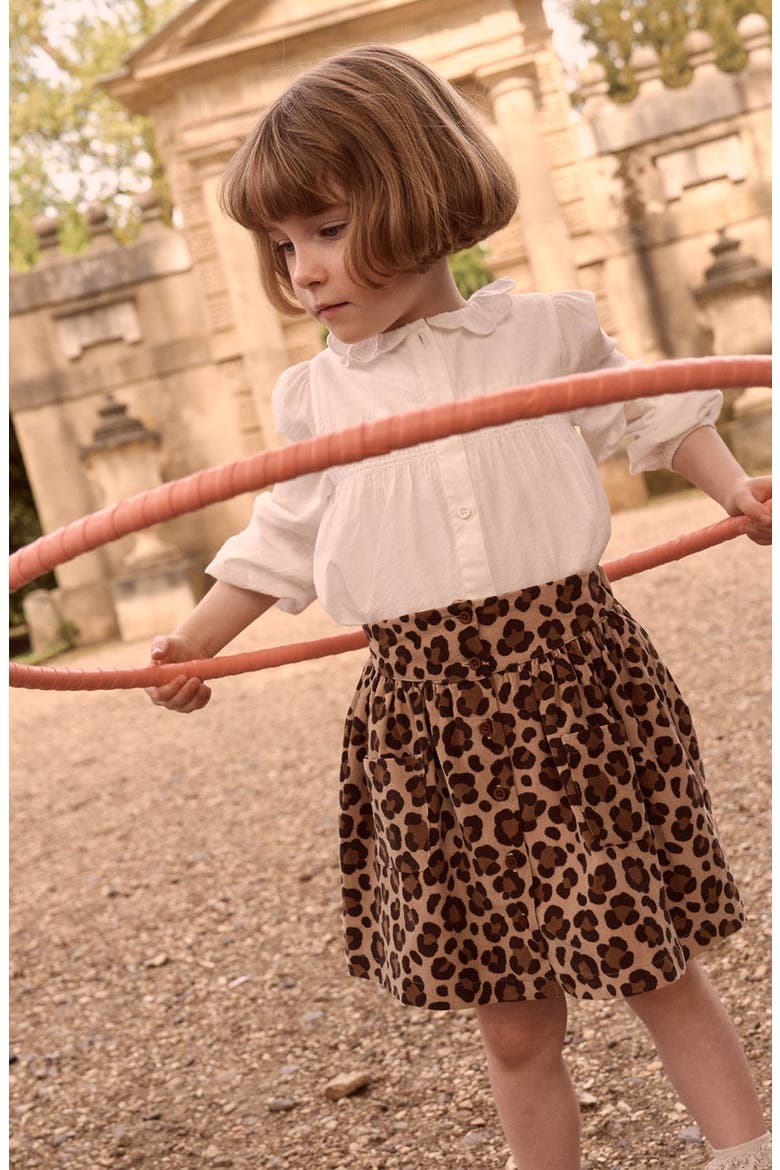 Kids' Button Through Skirt, Alternate, color, LEOPARD PRINT