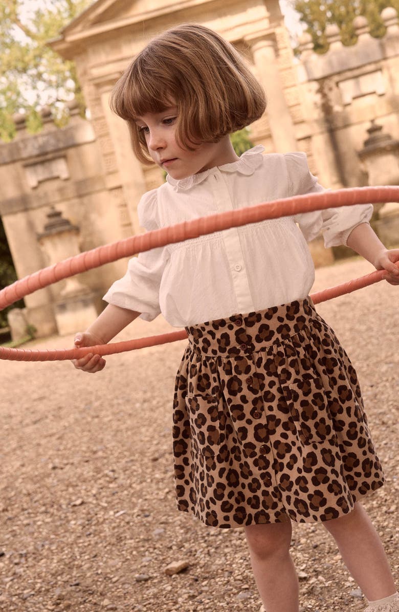 Mini Boden Kids' Button Through Skirt, Alternate, color, Leopard Print