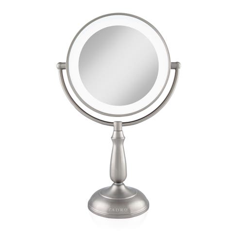 Lighted Makeup Mirror with 12X/1X Magnification & Touch Base Controls