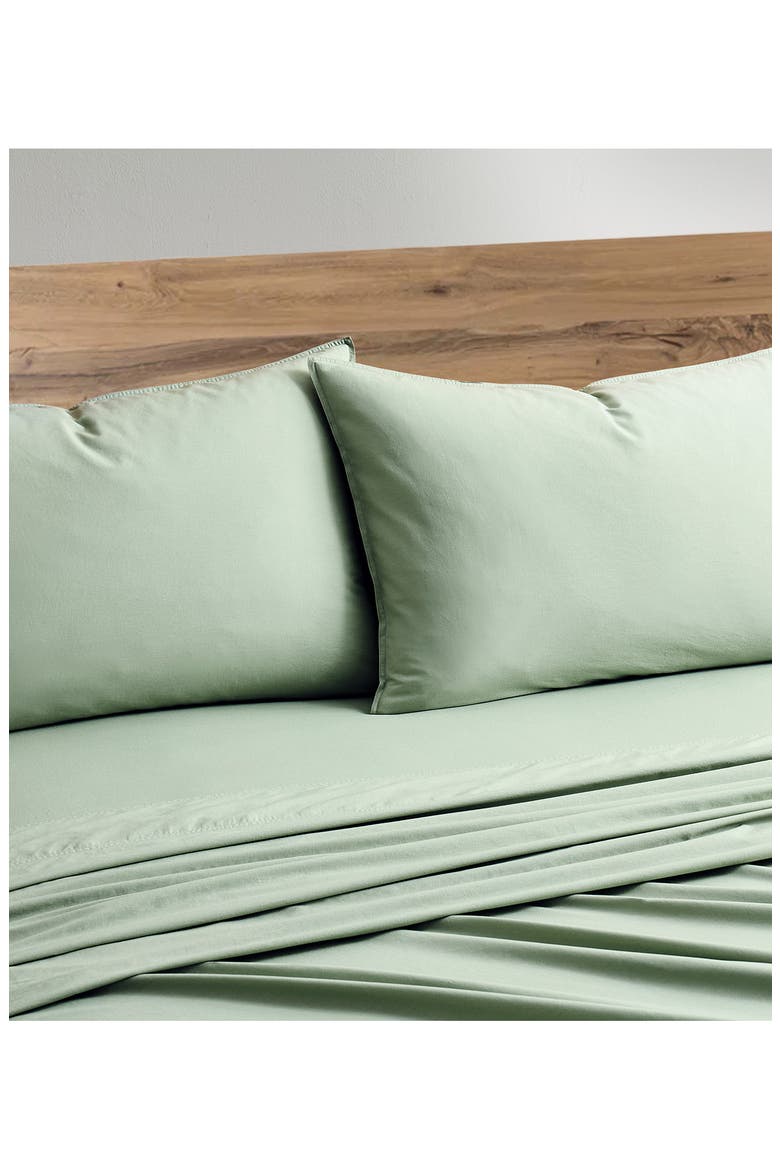 Vintage Washed Cotton Sheet Set, Alternate, color, GREEN
