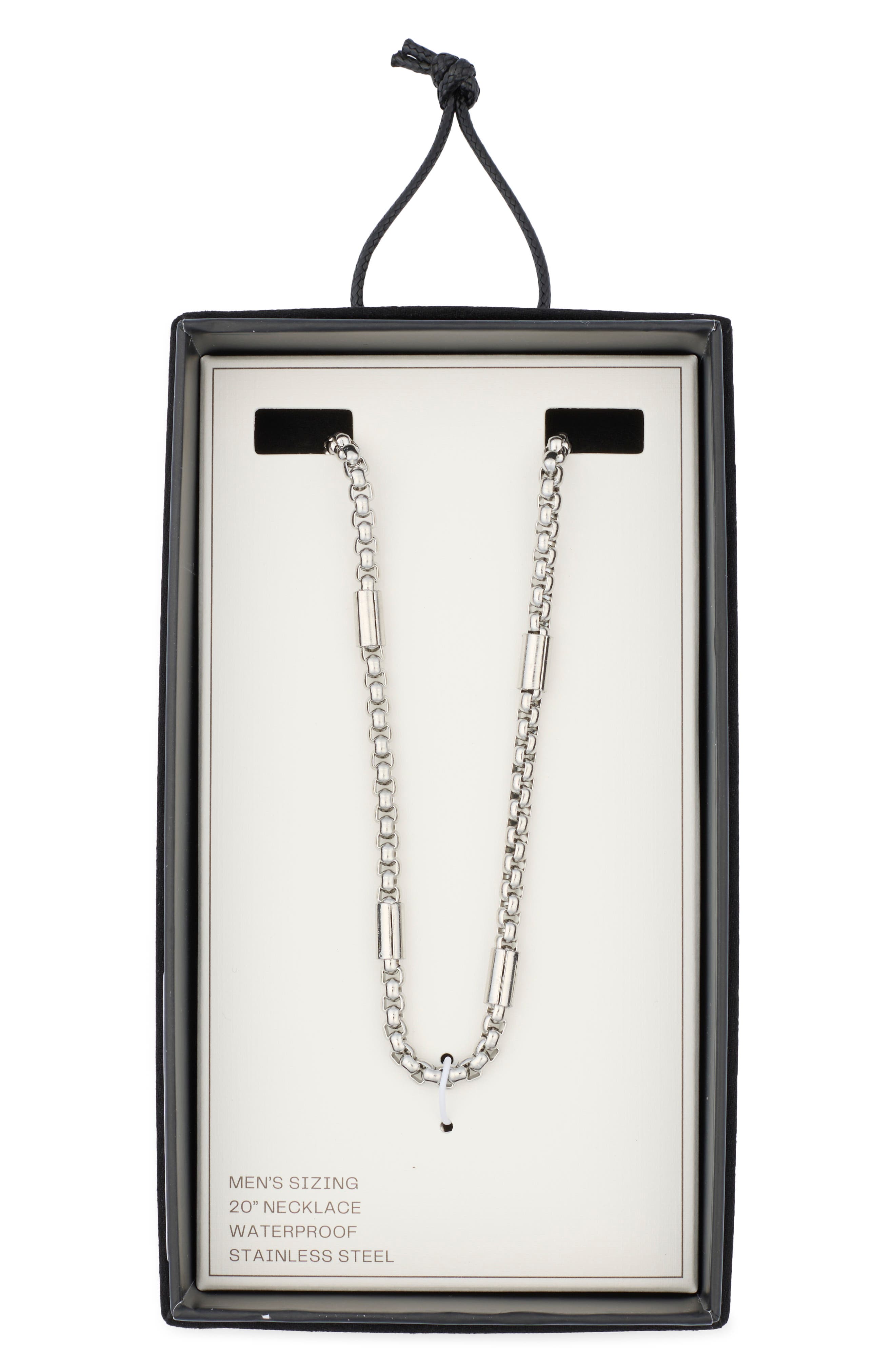 NORDSTROM RACK Men's Station Chain Stainless Steel Necklace