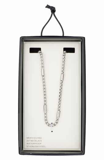 NORDSTROM RACK Men's Station Chain Stainless Steel Necklace