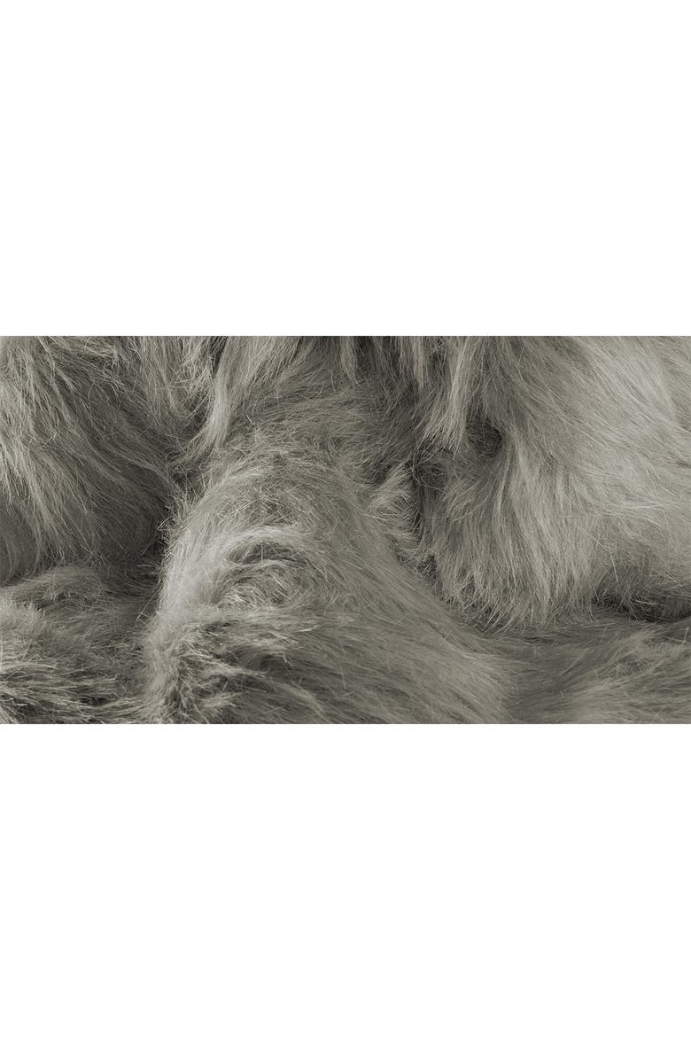 LUXE Faux Fur Hudson Rectangular Rug - 2ft x 3ft - Grey, Alternate, color,