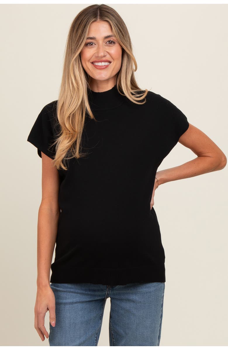 PinkBlush Mock Neck Knit Top, Main, color, Black