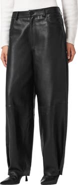 AllSaints Jett Barrel Leg Leather Pants
